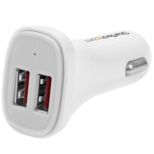 StarTech.com Caricatore per auto USB a due porte, 24 W/4,8 A, bianco - Ricarica…