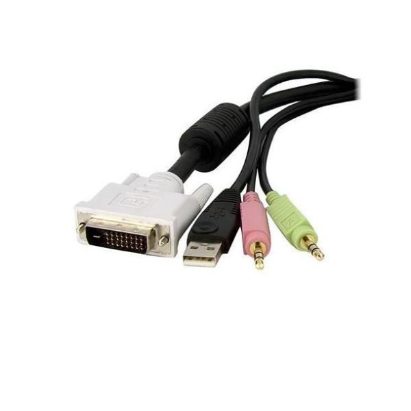 StarTech.com Cavo KVM switch DVI-D Dual Link USB 4 in 1 con audio e microfono 3…