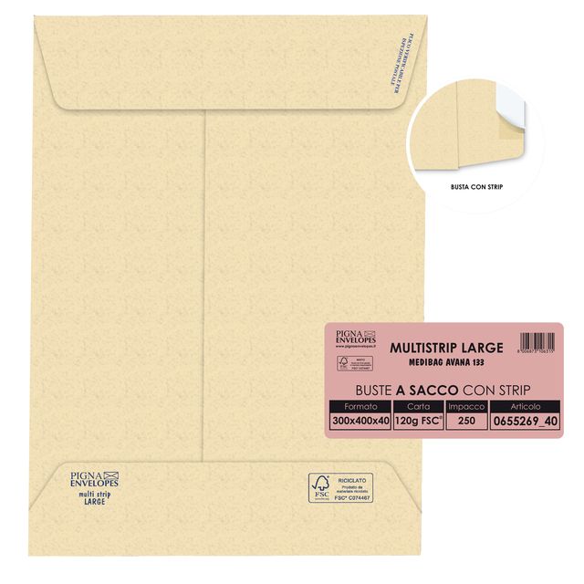 Busta a sacco Multi Strip Large - soffietti laterali - strip adesivo - 30 x 40 …