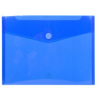 Busta a tasca con chiusura in velcro - PPL - 24 x 32 cm - blu/trasparente - Exa…