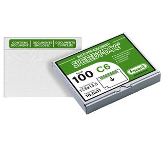 Busta adesiva Speedy Doc - con stampa "contiene documenti" - C6 (16,5 x 11 cm) …