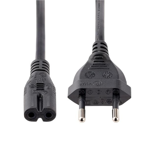 StarTech.com Cavo di Alimentazione CA da 2m, Spina Europlug a C7, 2.5A-250V, 18…