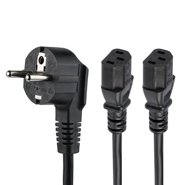 StarTech.com Cavo di Alimentazione per Computer a Y da 2 m; Cavo Splitter da Sc…