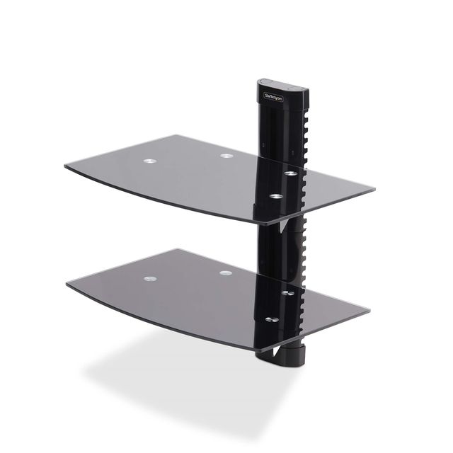 StarTech.com Dual Floating Wall-Mounted AV Shelves, Adjustable Height Shelf For…