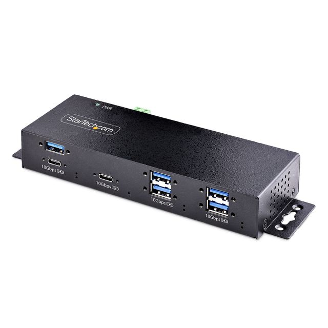 StarTech.com Hub USB a 7 porte industriale da 10 Gbps con alimentatore, in meta…