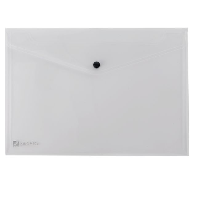 Busta con bottone Pull - A4 - PP - trasparente - King Mec
