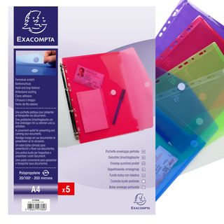 Busta forata con chiusura in velcro - PPL - 24 x 32 cm - colori assortiti - Exa…