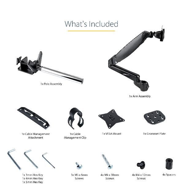 StarTech.com Supporto per Monitor da Scrivania - Braccio per monitor VESA 32"/4…