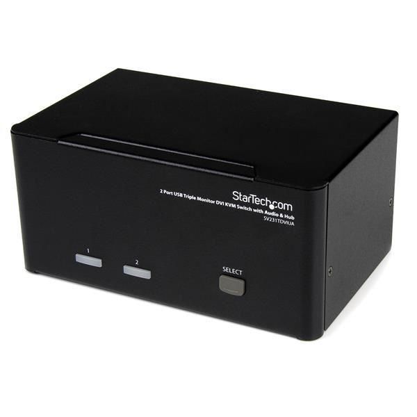 StarTech.com Switch KVM DVI USB per monitor triplo a 2 porte con audio e hub US…