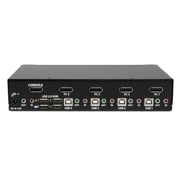 StarTech.com Switch KVM DisplayPort a 4 porte con audio - Commutatore USB, tast…