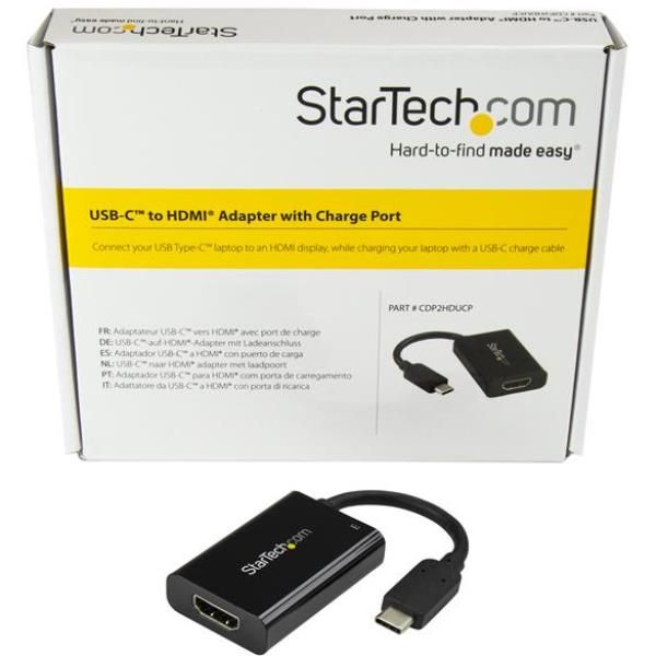 StarTech.com USB C to HDMI 2.0 Adapter with Power Delivery, 4K 60Hz USB Type-C …