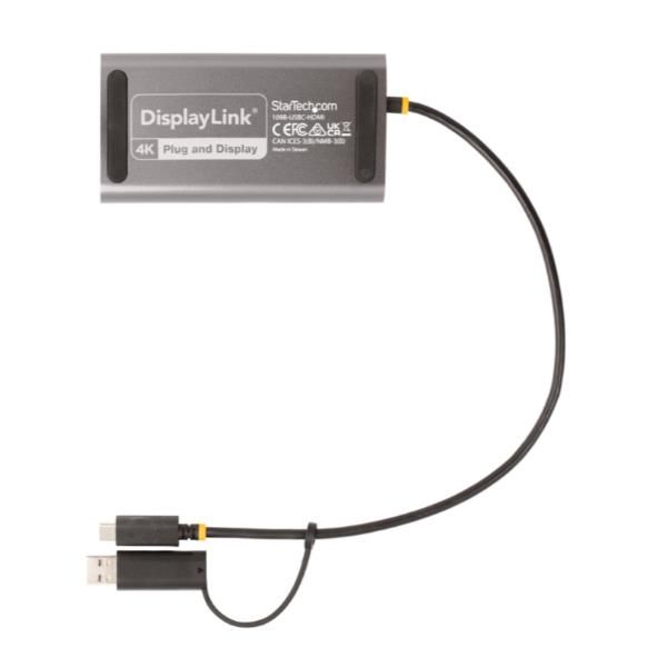 StarTech.com USB-C to Dual-HDMI Adapter, USB-C or A to 2x HDMI, 4K 60Hz, 100W P…