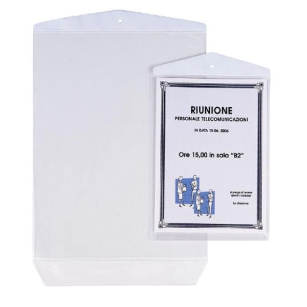 Buste Porta Avvisi Appendicartello - PVC - 15 x 21 cm - trasparente - Sei Rota …