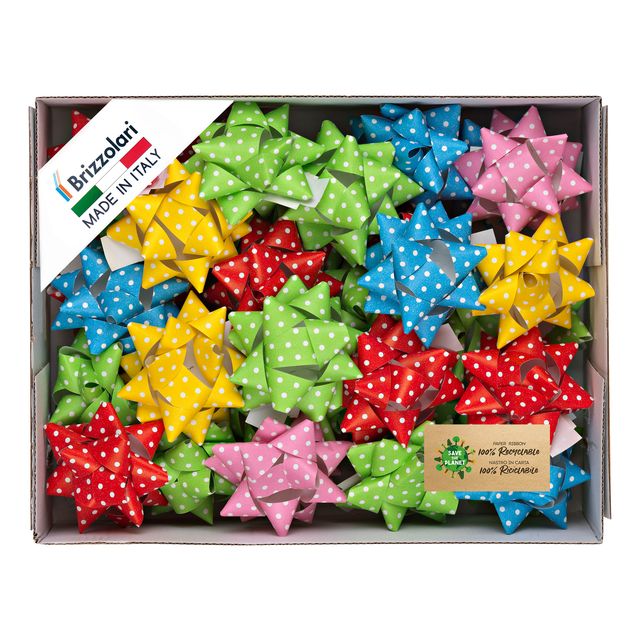 Stelle di nastro ecocarta - 20 mm x diam. 9 cm - fantasie assotite - Brizzolari…