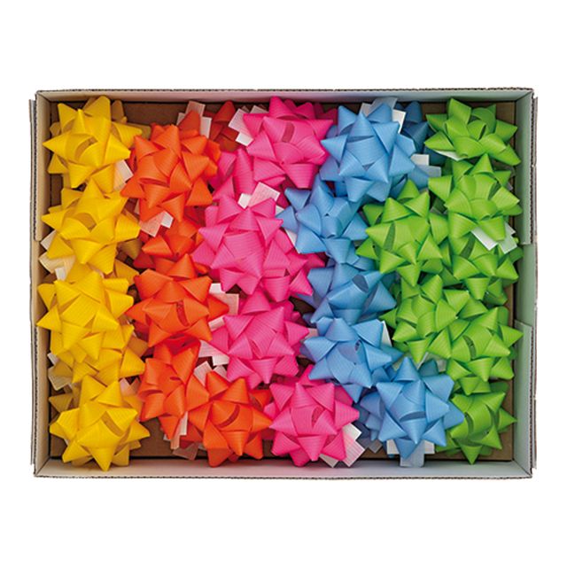 Stelle di nastro ecocolor - 15 mm x diam. 6,5 cm - colori assortiti primavera -…