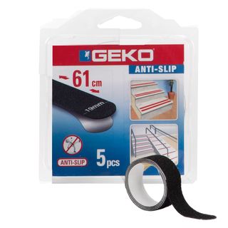Striscia adesiva antiscivolo ANTISLIP - 1,9 x 61 cm - nero - Geko - conf. 5 pez…