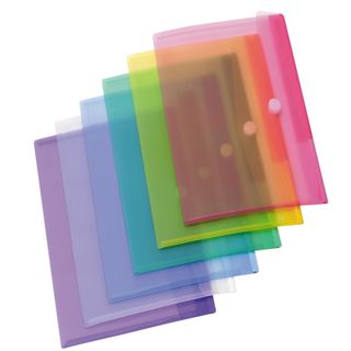 Buste con bottone in velcro - PP - A4 - colori assortiti - Djois - conf. 12 pez…