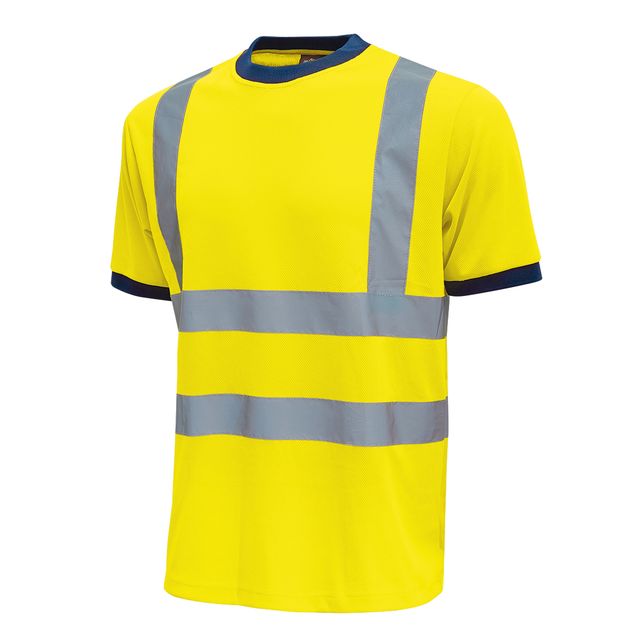 T-shirt alta visibilità Glitter - taglia L - giallo fluo - U-Power - conf. 3 pe…