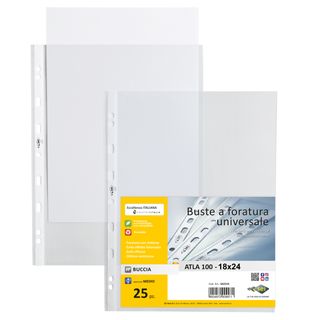 Buste forate Atla - medium - buccia - 18 x 24 cm - trasparente - Sei Rota - con…