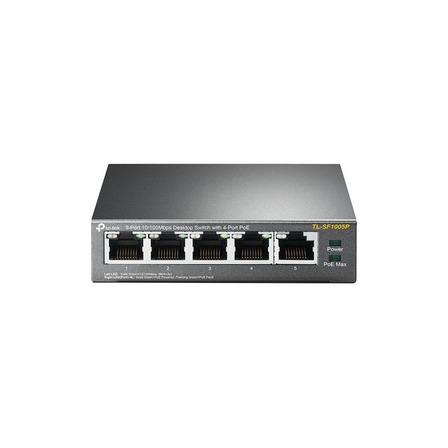TP-Link TL-SF1005P - Switch - unmanaged - 5 x 10/100 (4 PoE) - desktop - PoE (5…