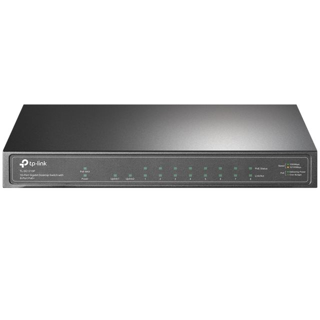 TP-Link TL-SG1210P - Switch - unmanaged - 8 x 10/100/1000 (PoE+) + 1 x 10/100/1…