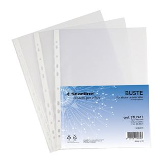 Buste forate Medium - liscio - 22 x 30 cm - trasparente - Starline - conf. 50 p…