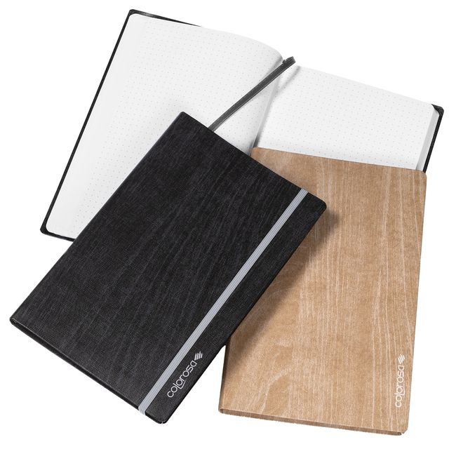 Taccuino Colorosa Wood - copertina morbido con elastico - 13,5 x 21,5 cm - colo…