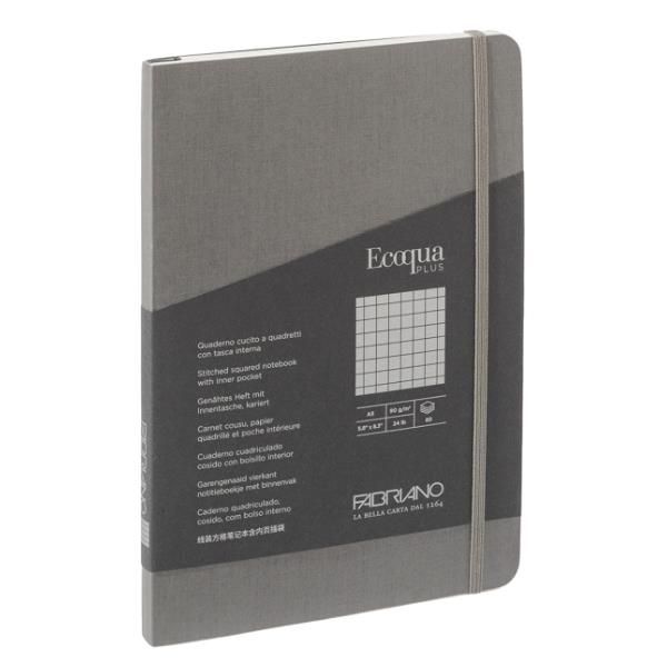 Taccuino Ecoqua Plus - con elastico - rilegatura cucita - A5 - 5 mm - 80 fogli …