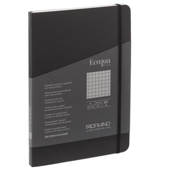 Taccuino Ecoqua Plus - con elastico - rilegatura cucita - A5 - 5 mm - 80 fogli …