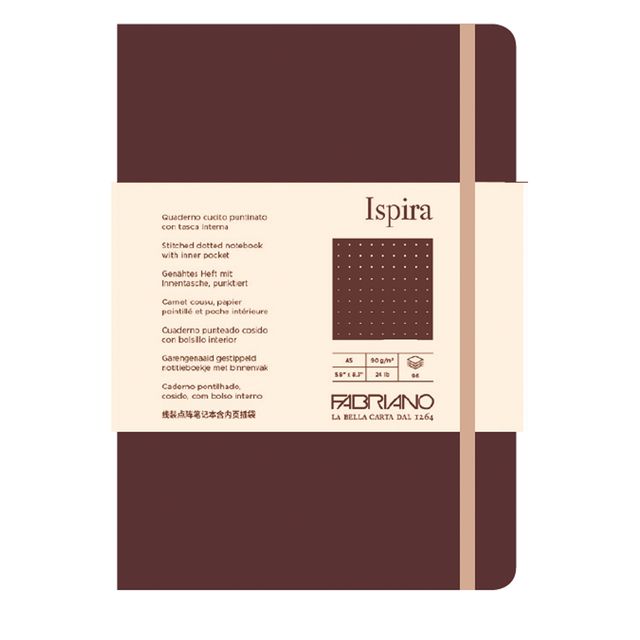 Taccuino Ispira - con elastico - copertina flessibile - A5 - 96 fogli - puntina…