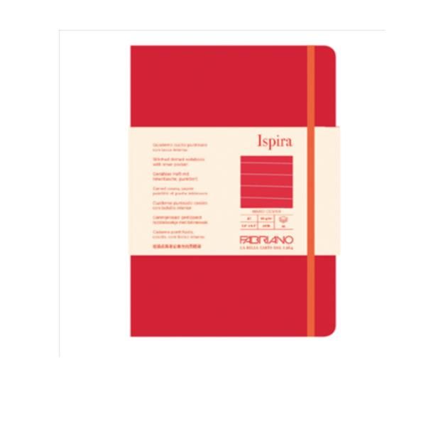 Taccuino Ispira - con elastico - copertina rigida - A5 - 96 fogli - righe - ros…