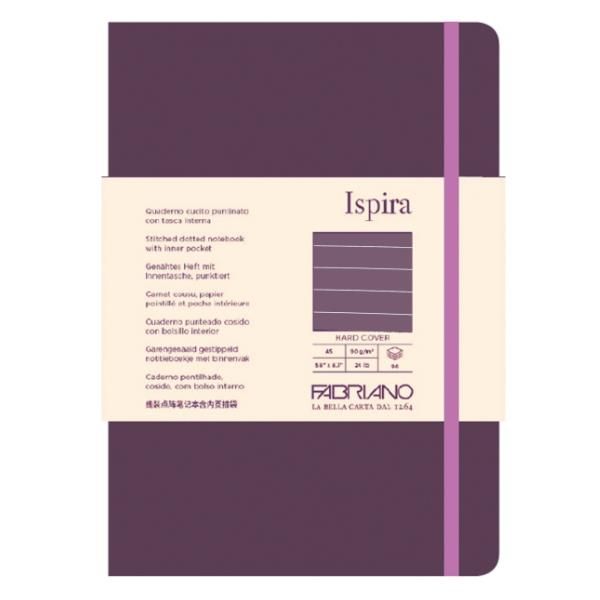 Taccuino Ispira - con elastico - copertina rigida - A5 - 96 fogli - righe - vio…