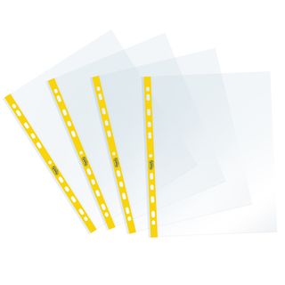 Buste forate Sprint - c/ banda - liscia - 22 x 30 cm - giallo - Favorit - conf.…