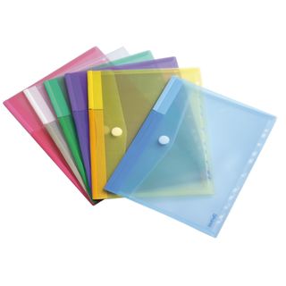 Buste forate con bottone in velcro - A4 - PP - colori assortiti - Djois - conf.…
