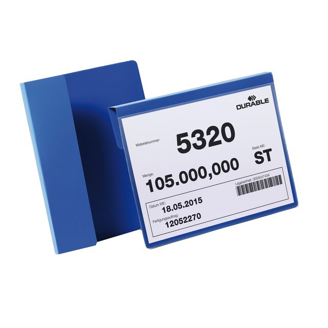 Buste identificative - con aletta pieghevole - A5 orizzontale - blu - Durable -…