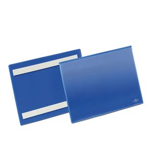 Buste identificative - con bande adesive - A5 orizzontale - blu - Durable - con…