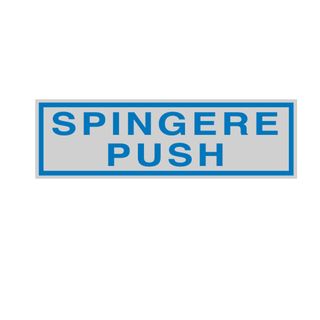 Targhetta adesiva - SPINGERE PUSH - 16,5 x 5 cm - Cartelli Segnalatori