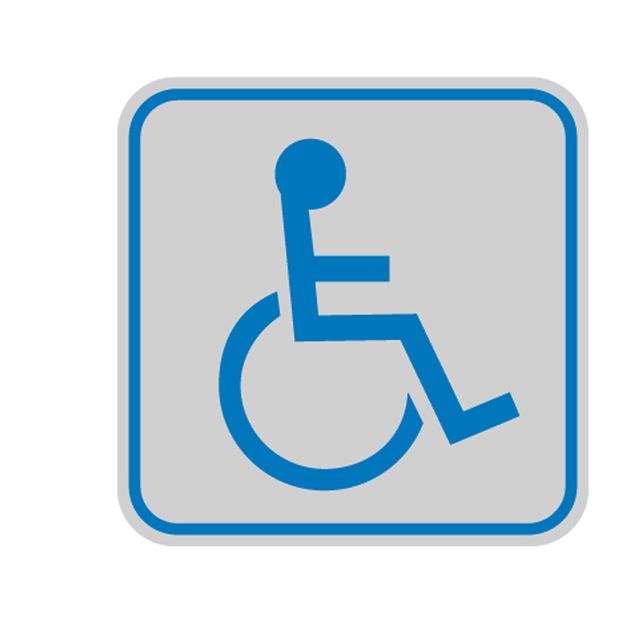 Targhetta adesiva - pittogramma Toilette disabili - 8,2 x 8,2 cm - Cartelli Seg…