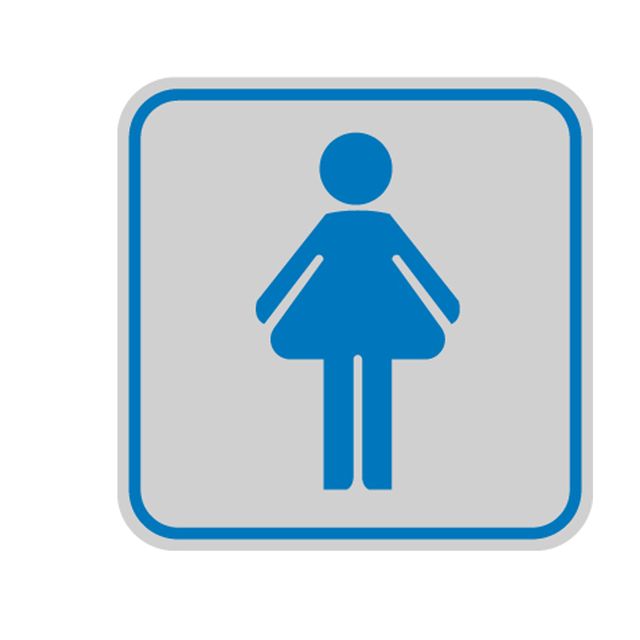 Targhetta adesiva - pittogramma Toilette donna - 8,2 x 8,2 cm - Cartelli Segnal…