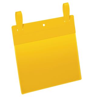 Buste identificative - con fascette di aggancio - A5 orizzontali - giallo - Dur…