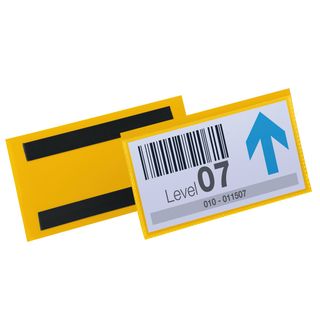 Buste identificative magnetiche - 150 x 67 mm - giallo - Durable - conf. 50 pez…