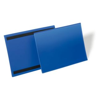 Buste identificative magnetiche - A4 orizzontale - blu - Durable - conf. 50 pez…