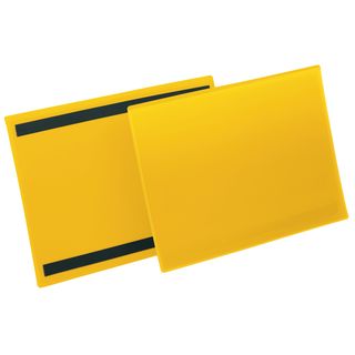 Buste identificative magnetiche - A4 orizzontale - giallo - Durable - conf. 50 …