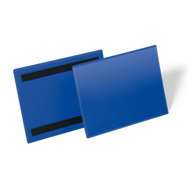 Buste identificative magnetiche - A5 orizzontale - blu - Durable - conf. 50 pez…