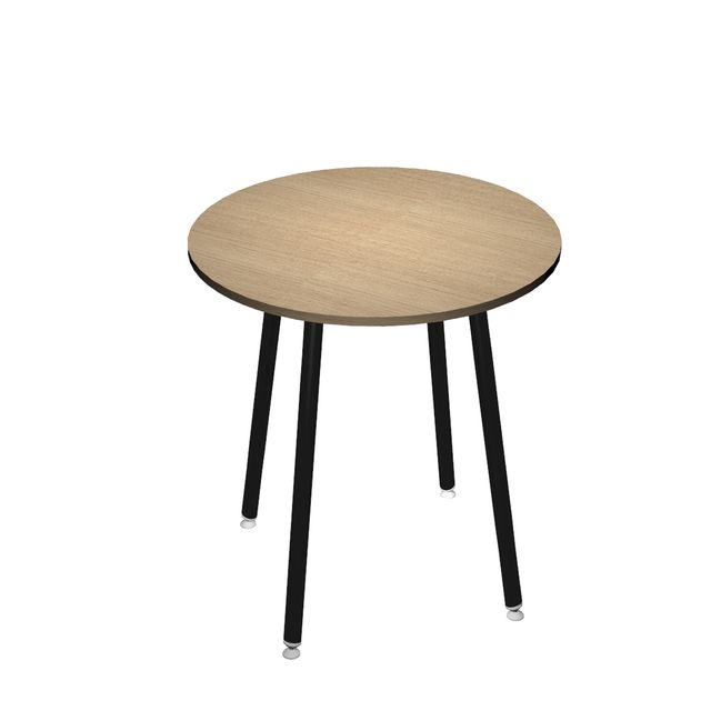 Tavolo alto tondo - diametro 100 - H 105 cm - nero/rovere