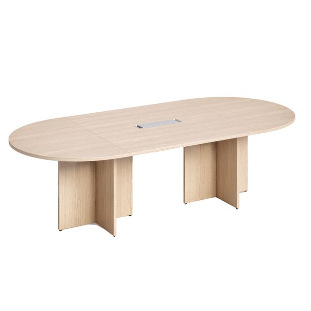 Tavolo riunione Agorà Direction - ovale - 140 x 120 x 73 cm - rovere