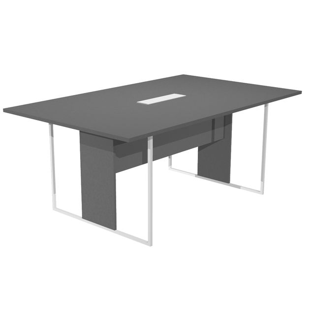 Tavolo riunione Essence - 180 x 110 cm - Antracite - Gamba bianca - Top bianco