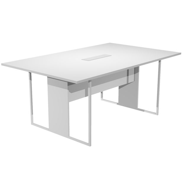 Tavolo riunione Essence - 180 x 110 cm - Bianco - Gamba bianca - Top bianco