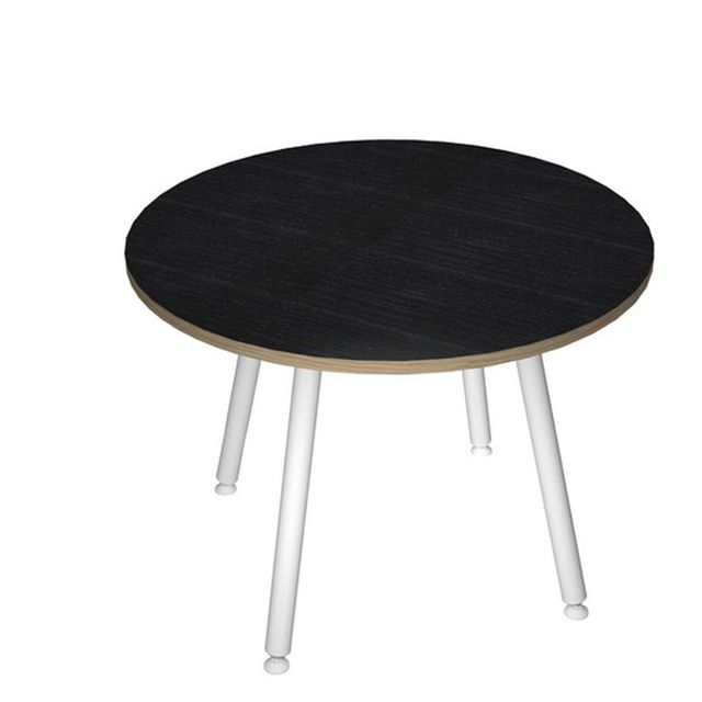 Tavolo riunione tondo Skinny Metal - diametro 100 cm - nero venato