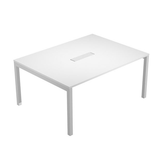 Tavolo riunioni Agorà - 6 posti - 160 x 120 x 72,5 cm - bianco